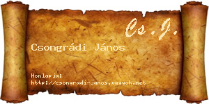 Csongrádi János névjegykártya
